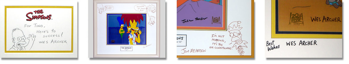 Simpsons Cels Autographed Pieces